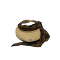 Chapeau femme en papier beige bourbonien avec foulard