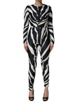 Combinaison Dolce & Gabbana noire et blanche en polyester à motif zèbre