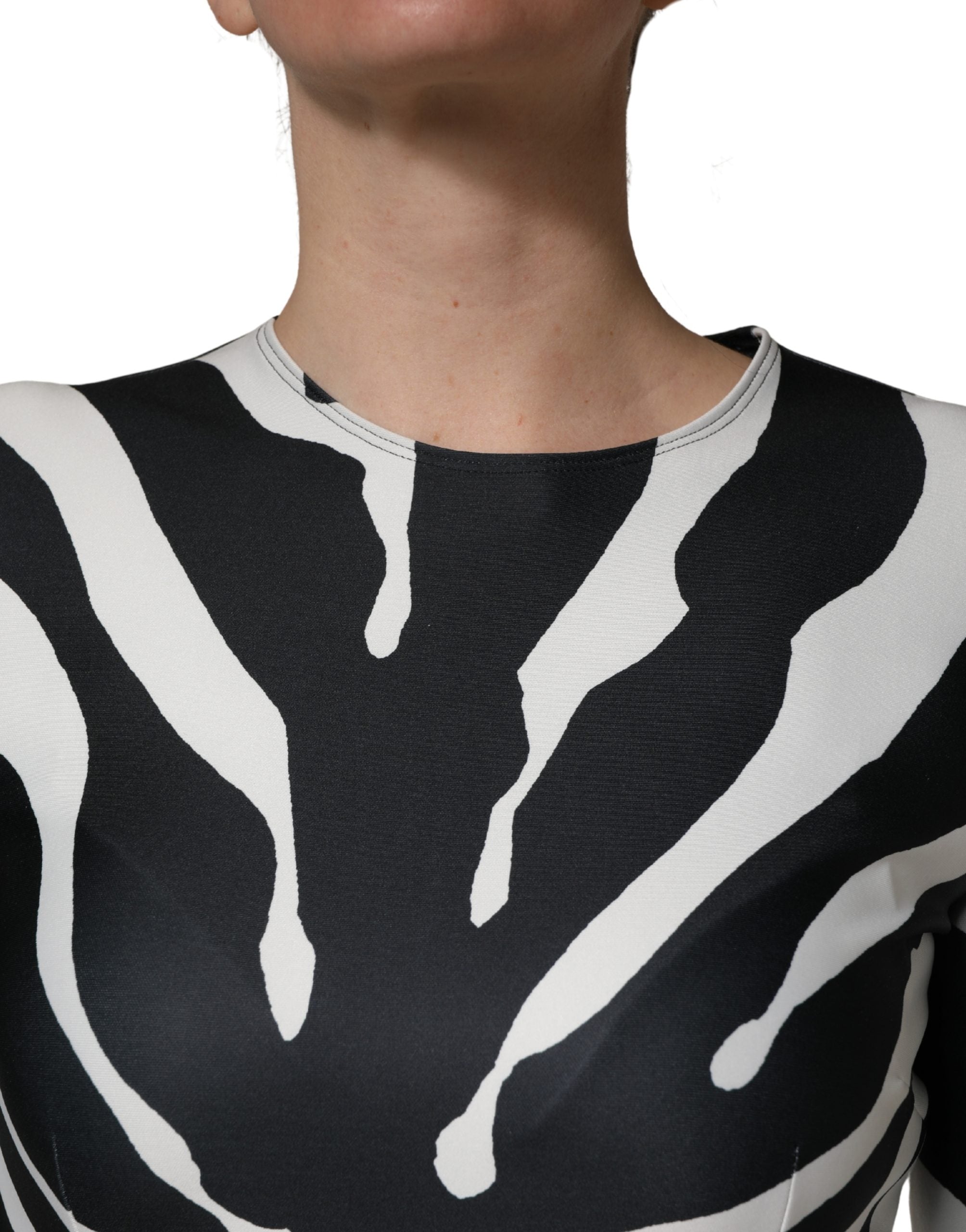Combinaison Dolce & Gabbana noire et blanche en polyester à motif zèbre