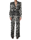 Combinaison Dolce & Gabbana noire et blanche en viscose à motif zèbre