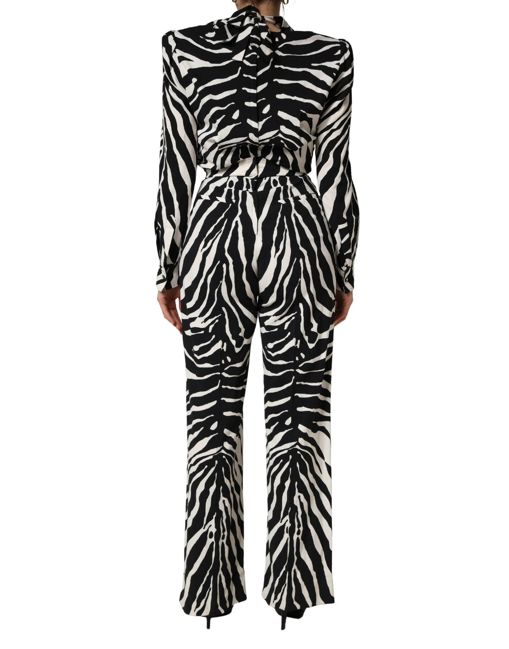 Combinaison Dolce & Gabbana noire et blanche en viscose à motif zèbre