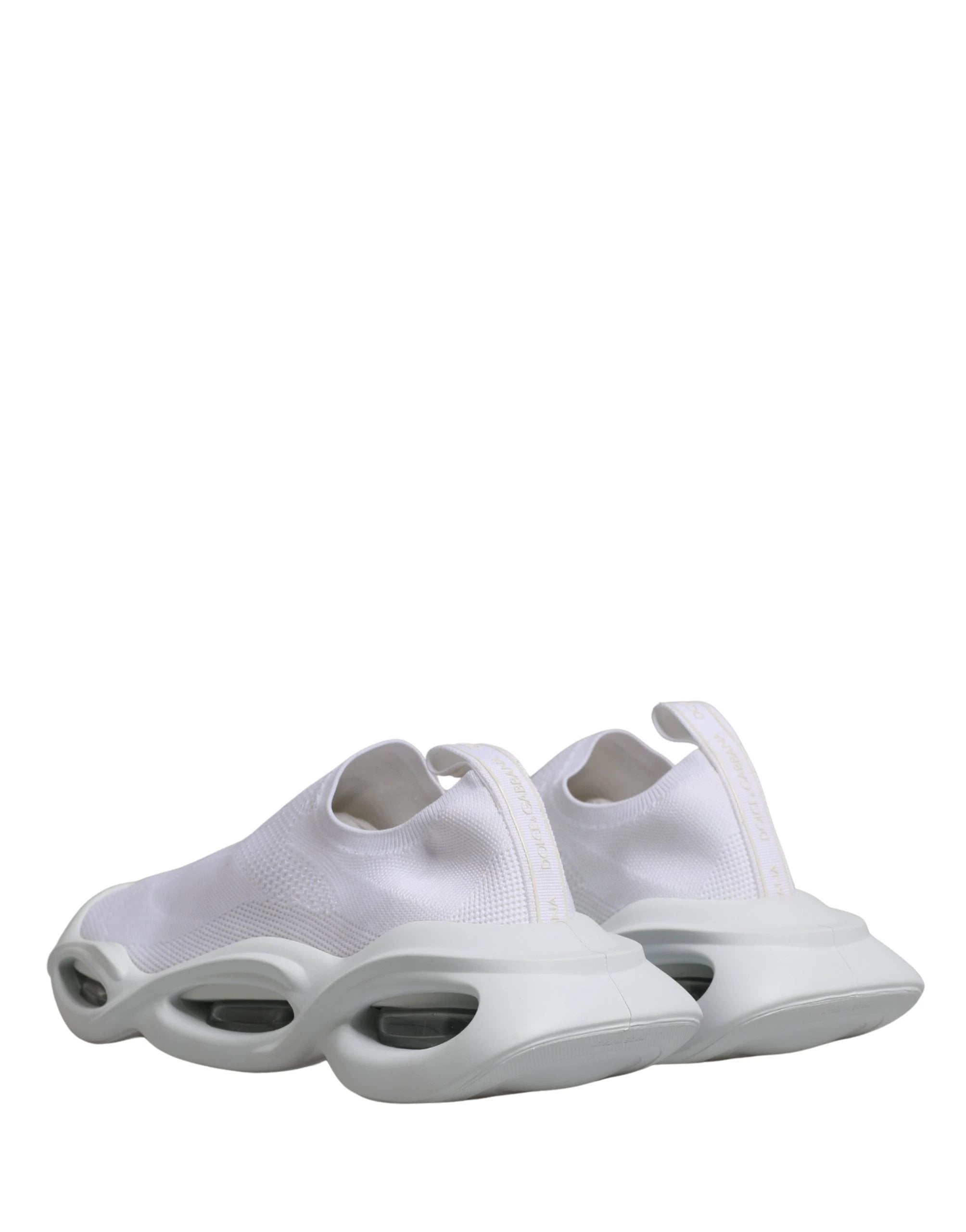 Baskets basses blanches Dolce &amp; Gabbana à enfiler, style vague.