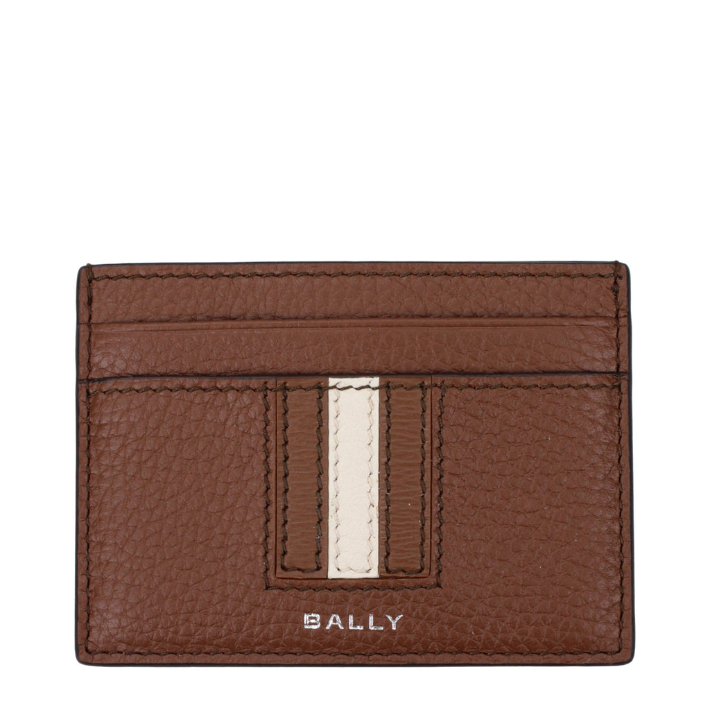 Porte-cartes Bally en cuir marron
