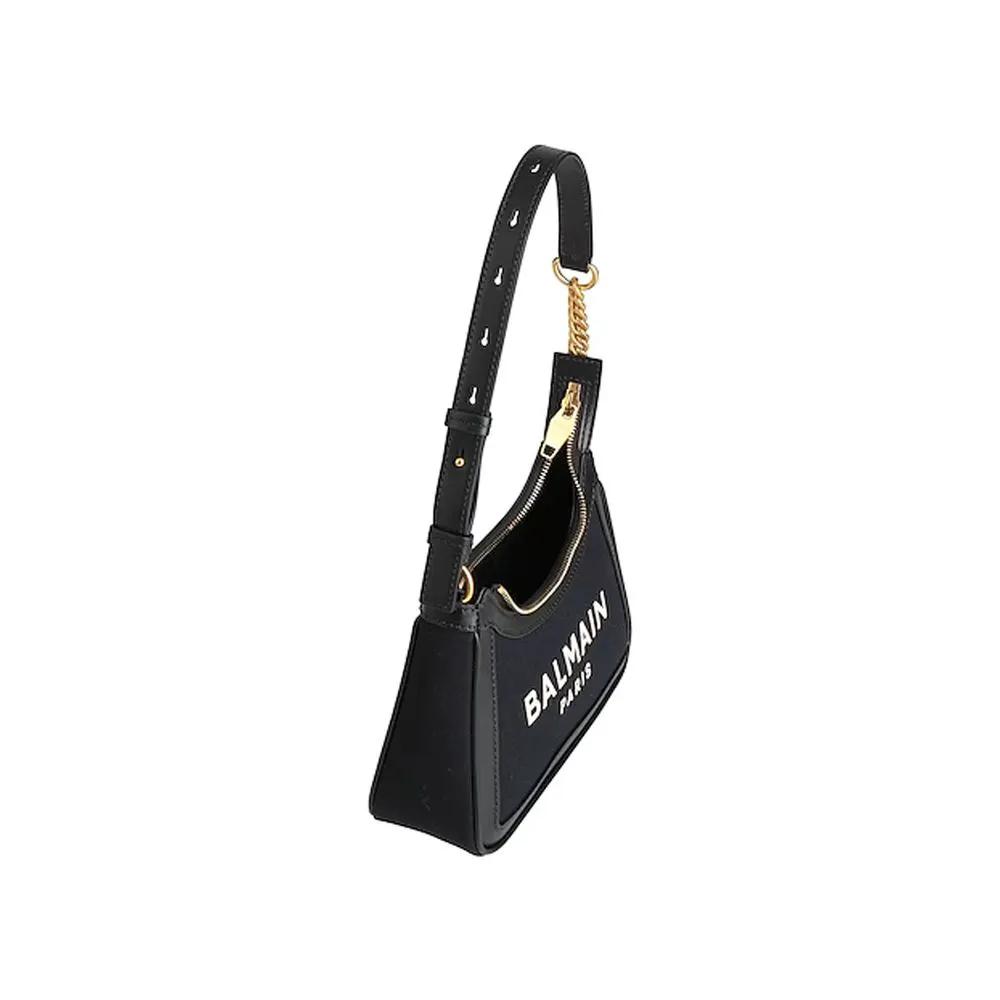 Balmain Black Cotton Shoulder Bag