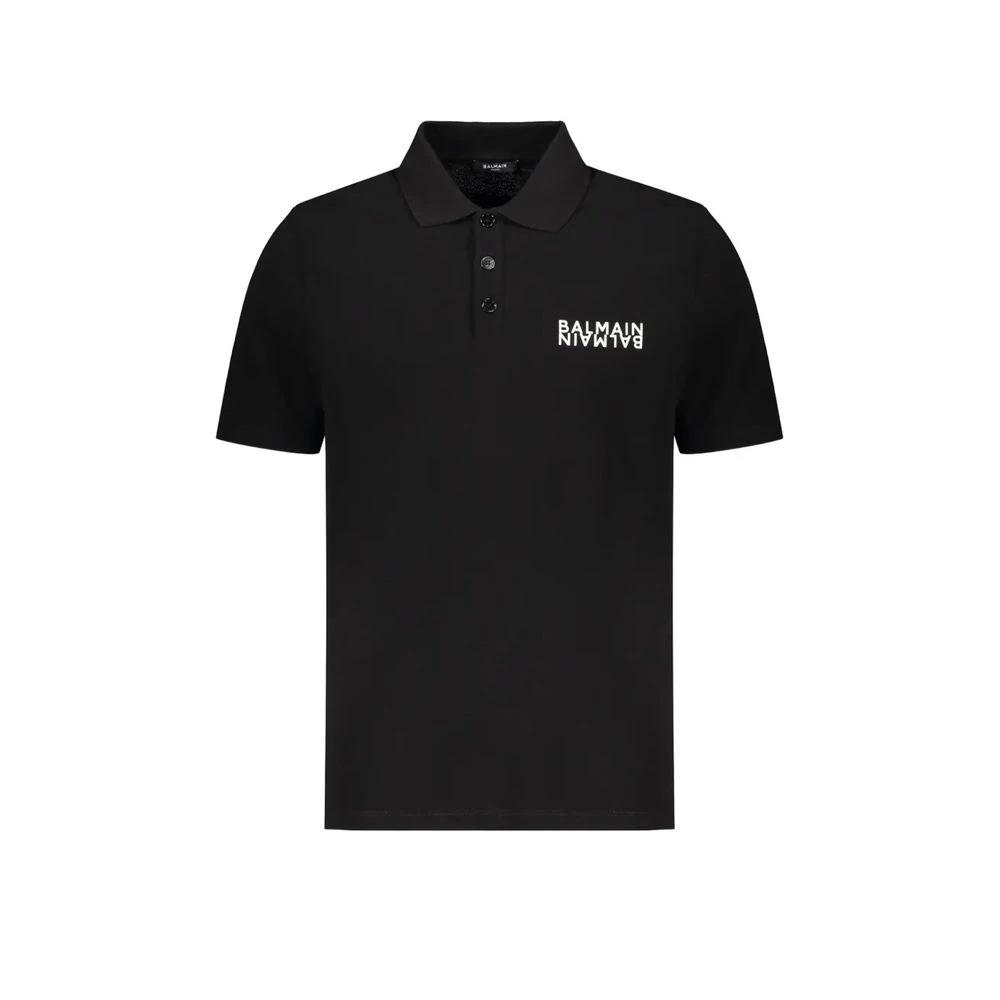 Polo Balmain en coton noir