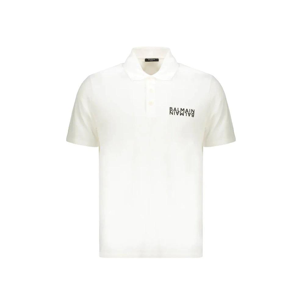 Polo Balmain en coton blanc