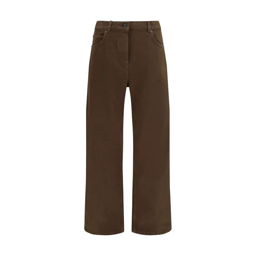 Jean droit en coton marron The Row