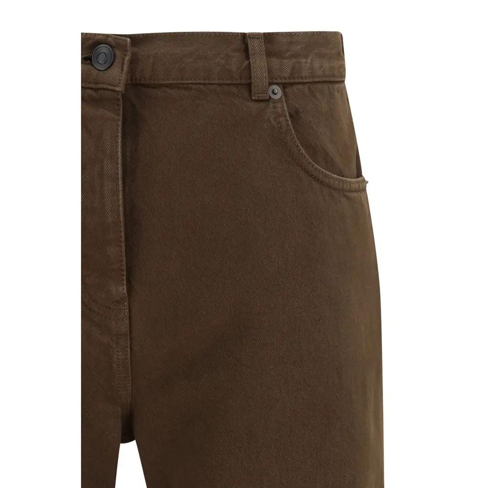 Jean droit en coton marron The Row