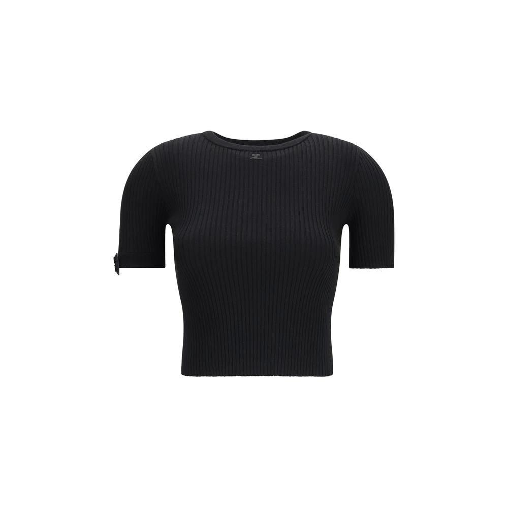 T-Shirt Courrèges Viscose Noir