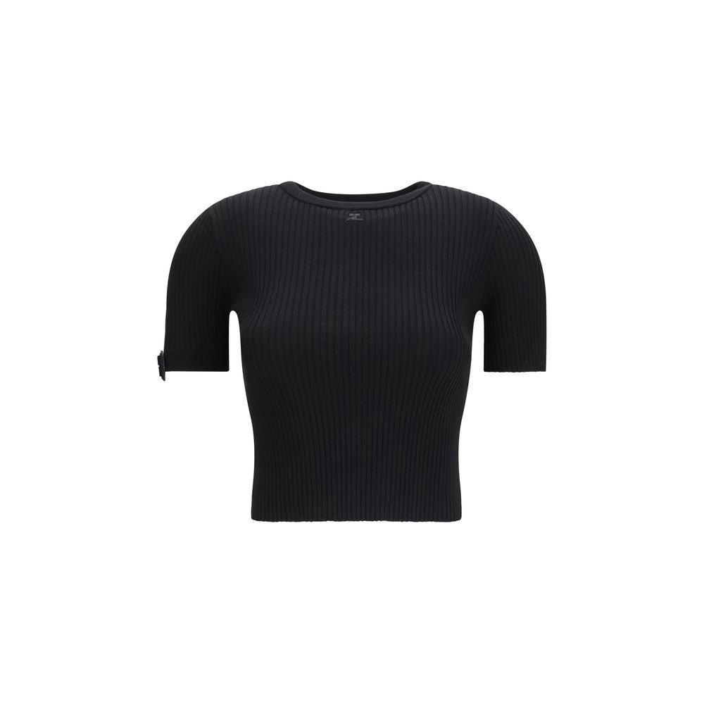 Top Courrèges en viscose noire