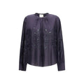 Chemise à motifs en coton bleu Forte_Forte