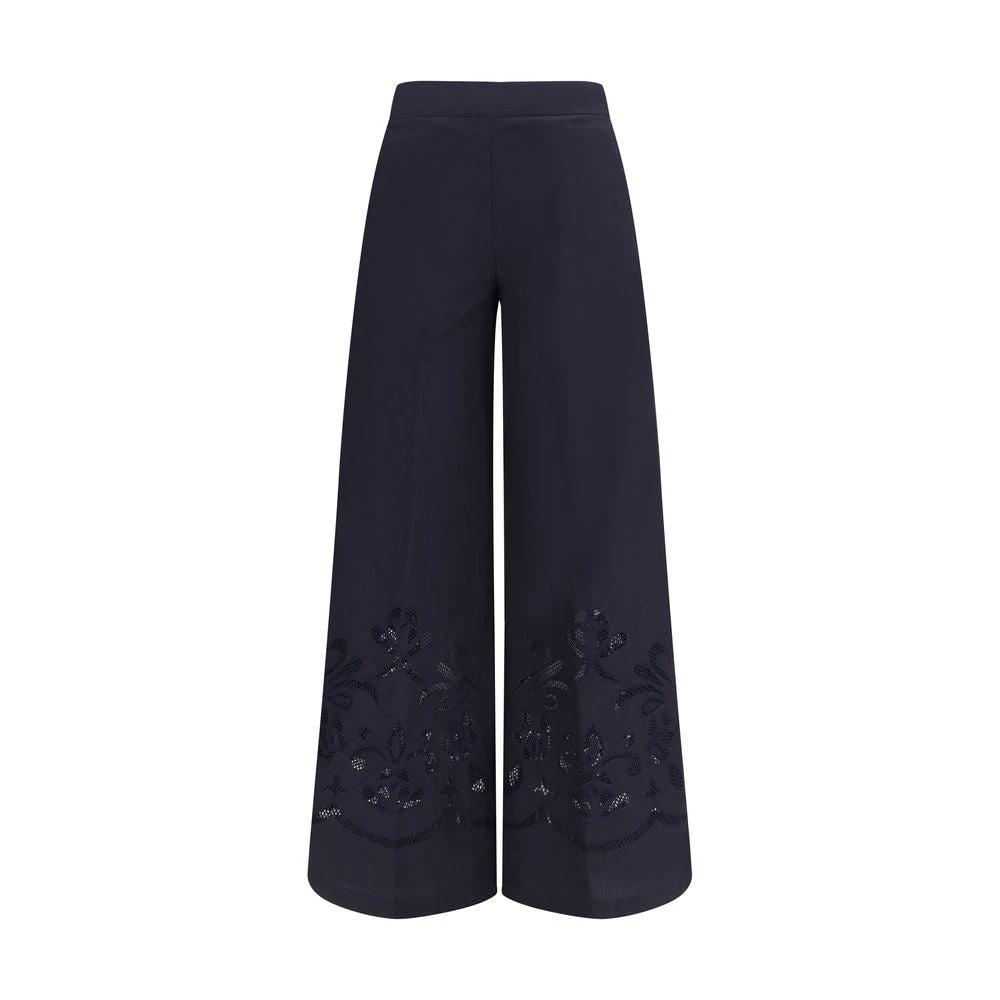 Pantalon décontracté en coton bleu Forte_Forte