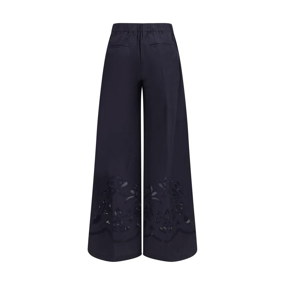 Pantalon décontracté en coton bleu Forte_Forte
