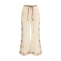 Pantalon évasé en coton beige Zimmermann