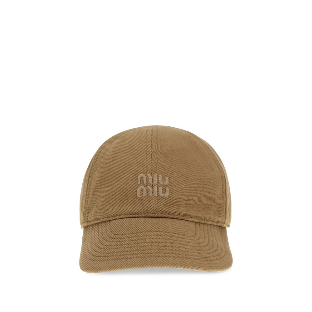 Miu Miu Beige Cotton Cap (Baseball Hat)