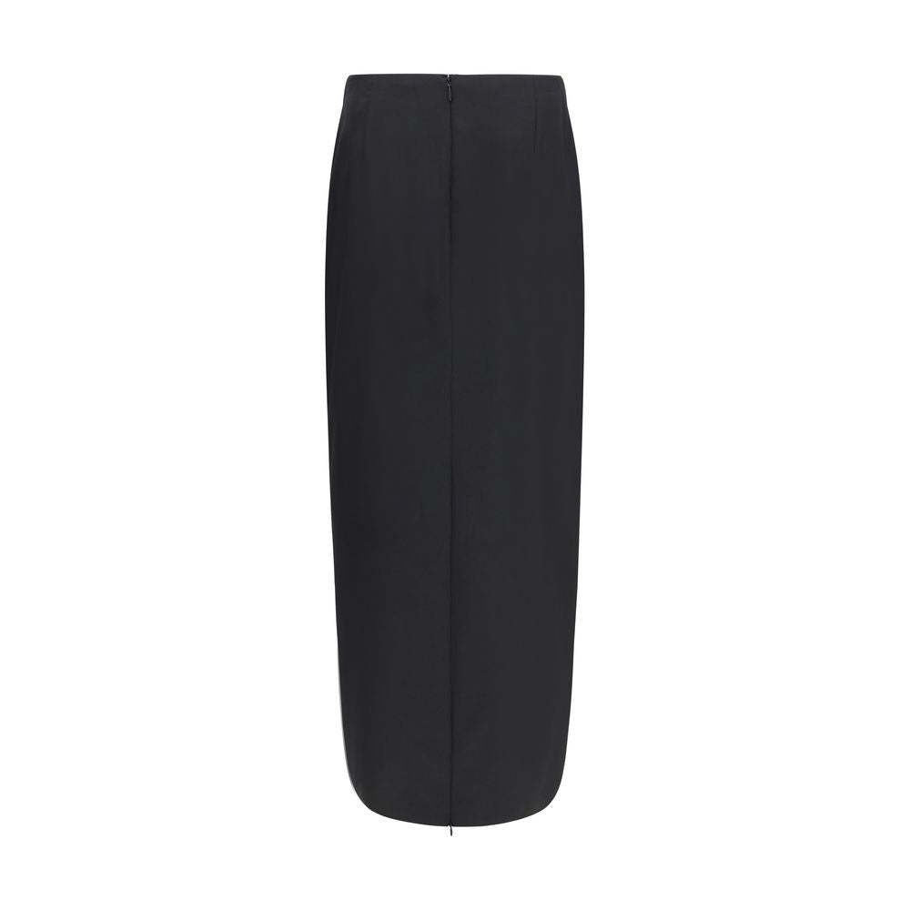 The Row Black Wool Long Skirt