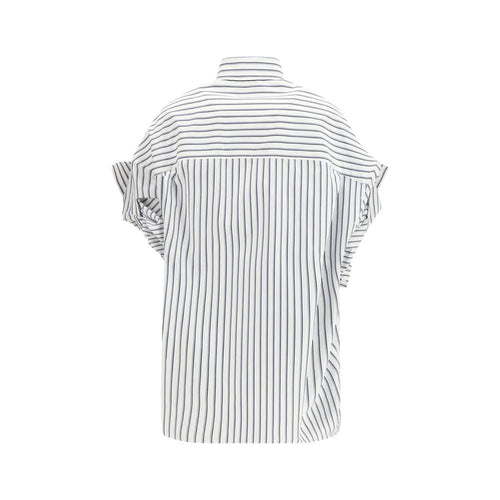 Chemise Balenciaga blanche en coton à manches courtes