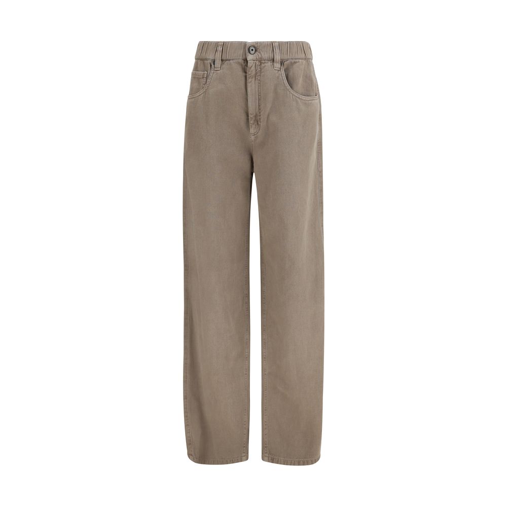 Brunello Cucinelli Jean en coton beige Denim