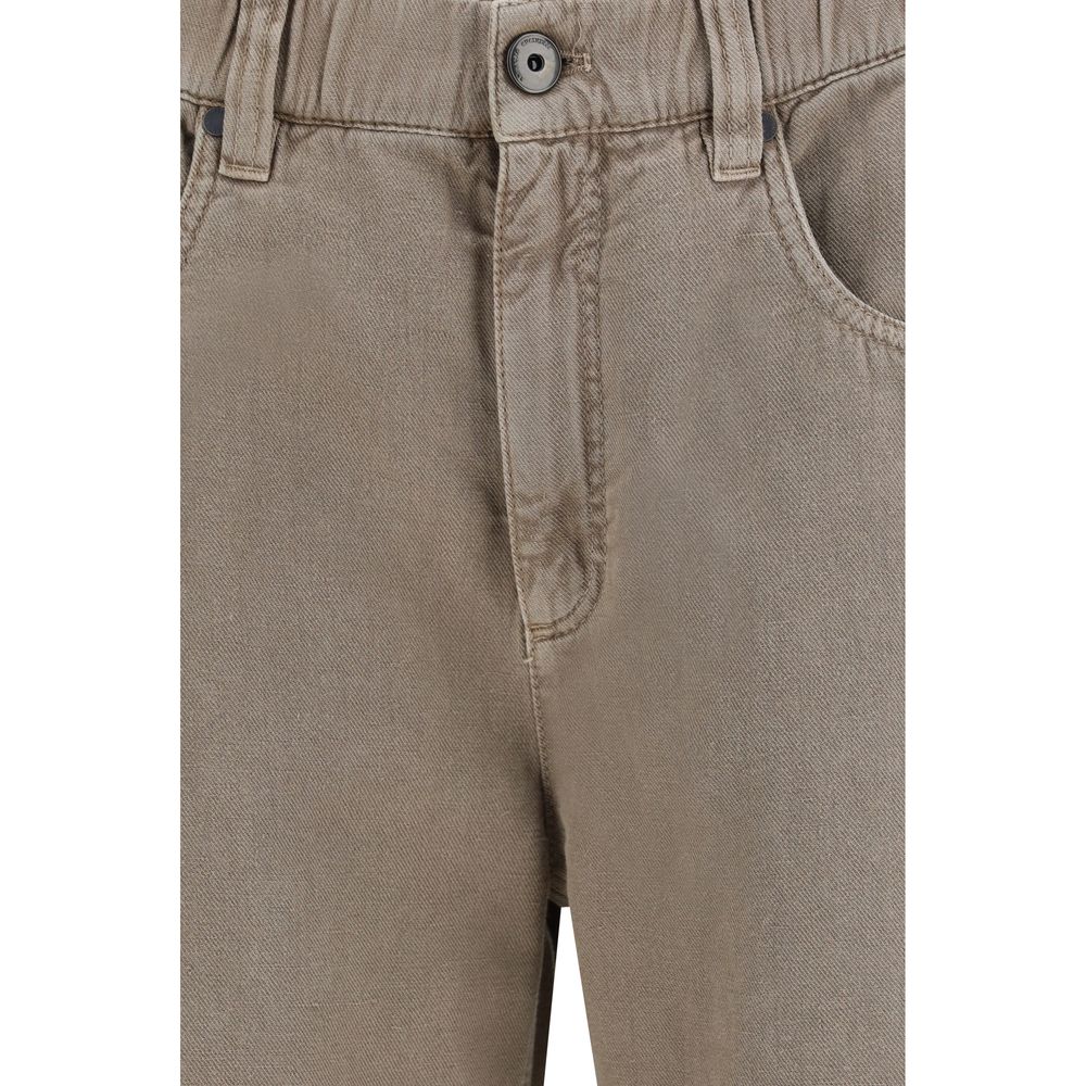 Brunello Cucinelli Jean en coton beige Denim