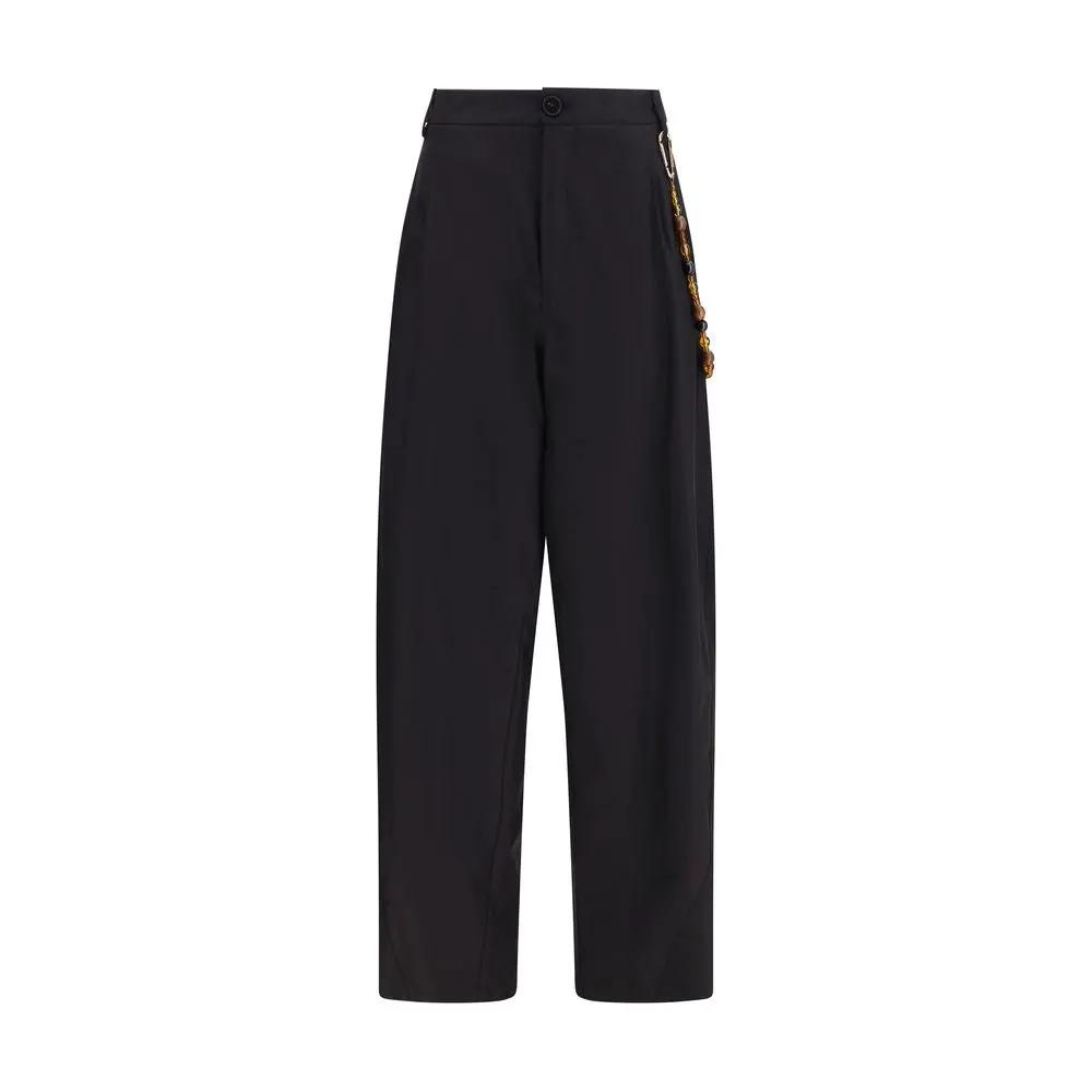 Darkpark Black Cotton Casual Pants