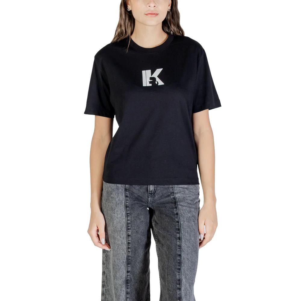 T-shirt en coton noir Karl Lagerfeld