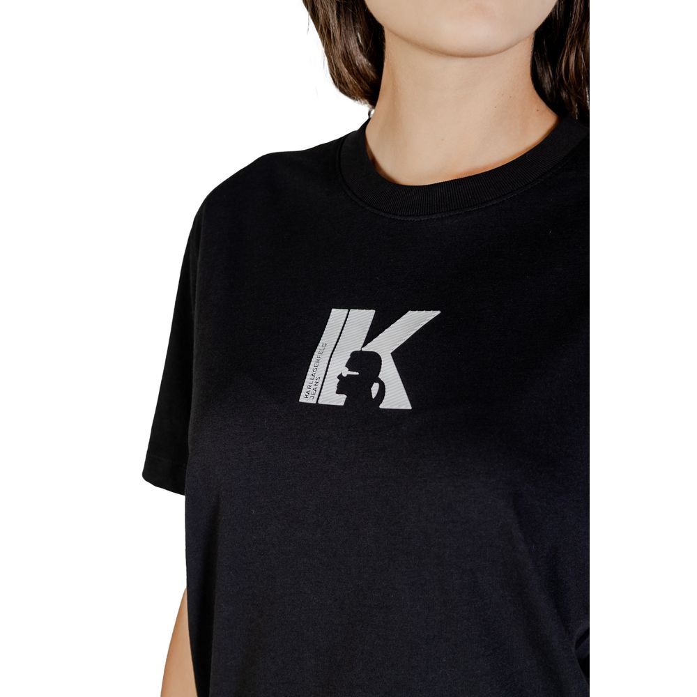 T-shirt en coton noir Karl Lagerfeld