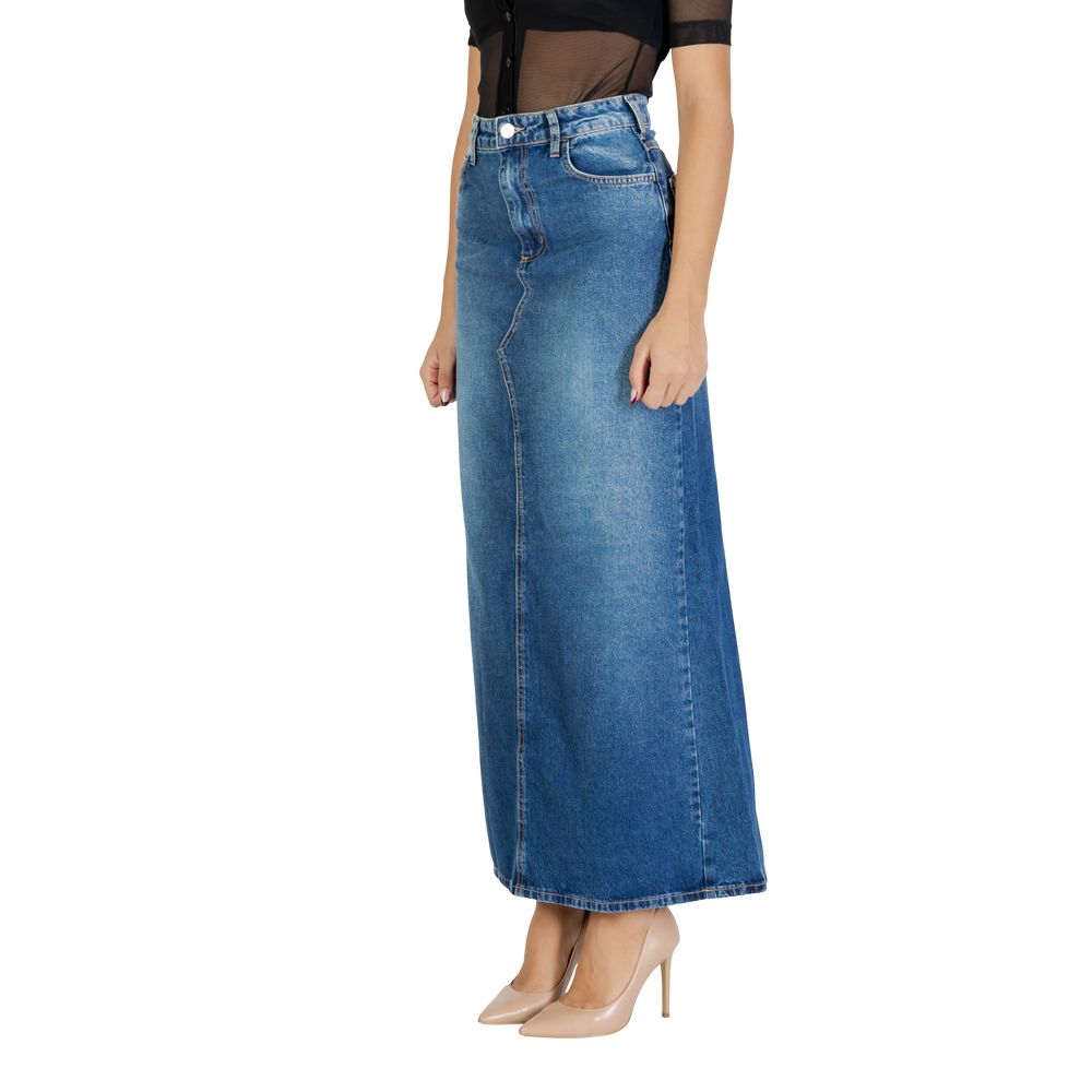 Colcci Blue Cotton Long Skirt