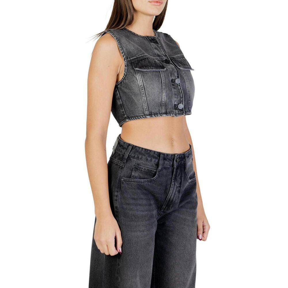 Colcci Black Cotton Waistcoat