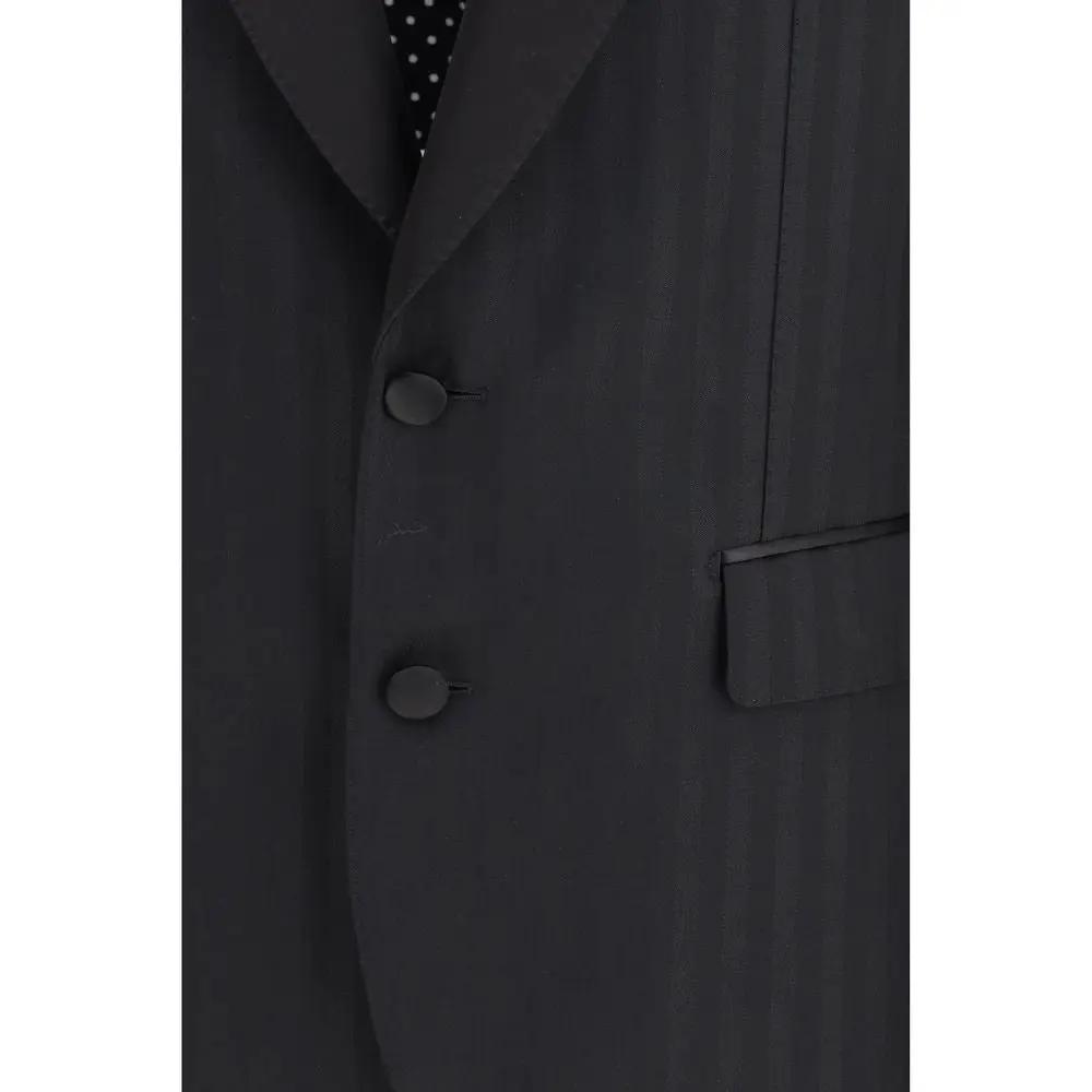 Dolce & Gabbana Black Fleece Wool Blazer