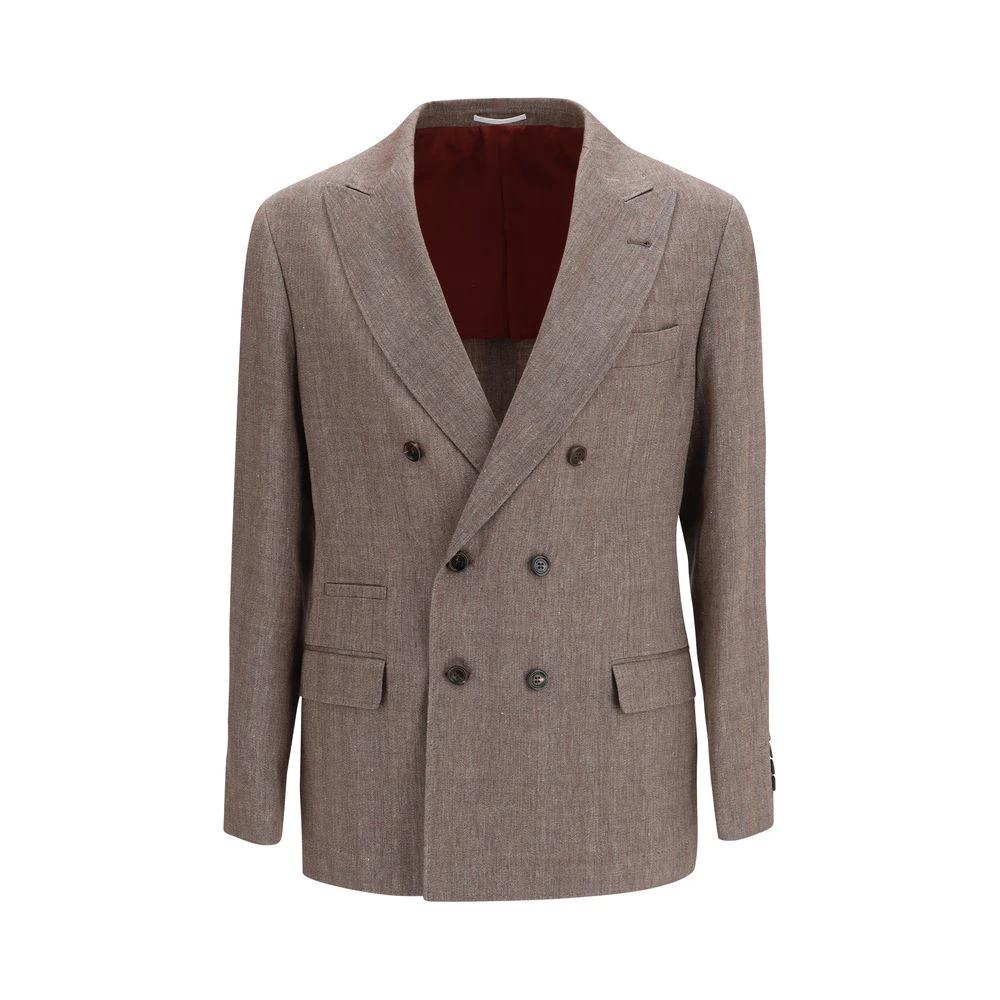Brunello Cucinelli Blazer en lin marron
