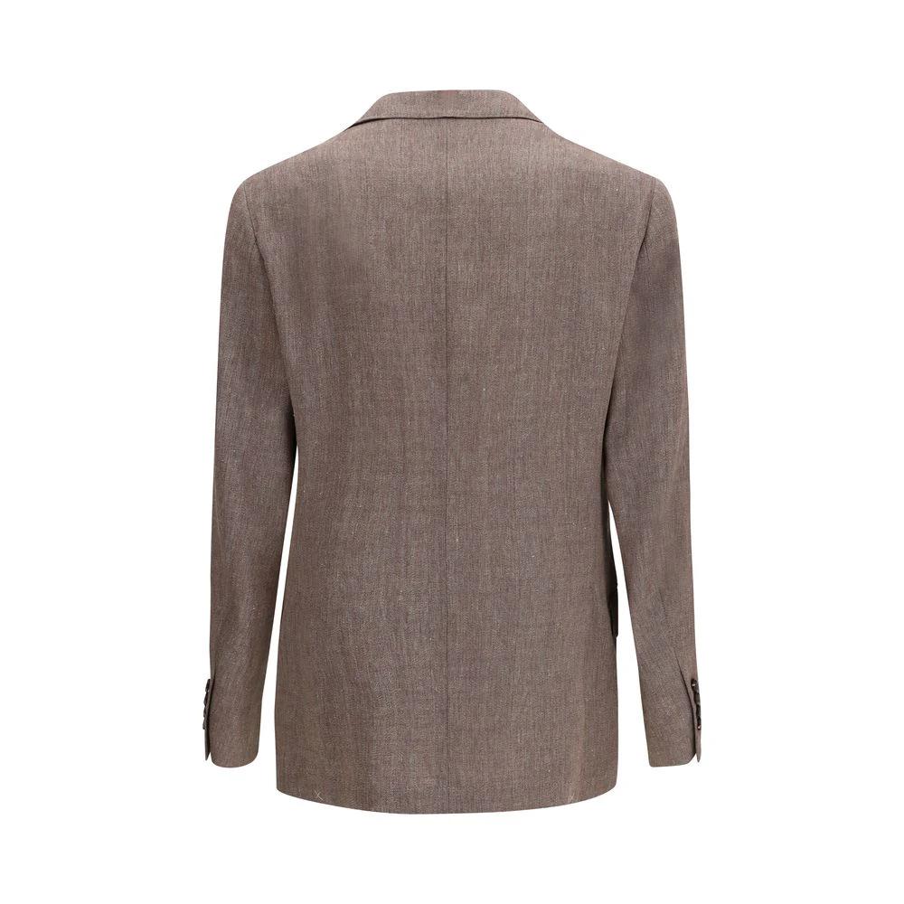 Brunello Cucinelli Blazer en lin marron