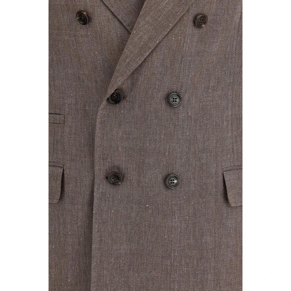 Brunello Cucinelli Blazer en lin marron