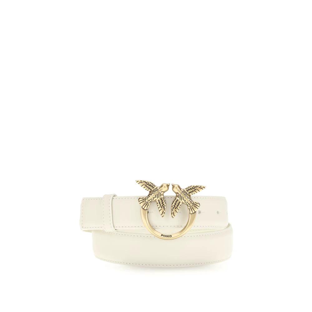 Ceinture PINKO Bos Taurus Regular en cuir de veau blanc