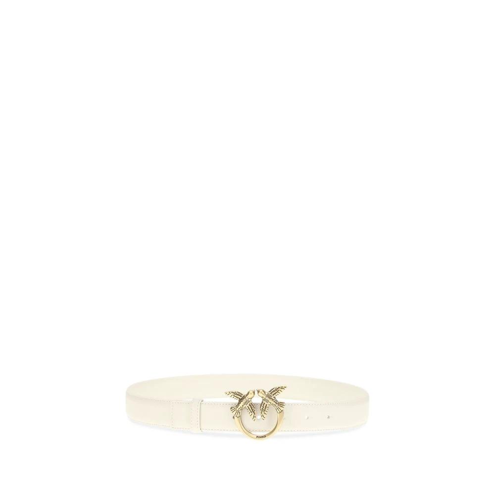 Ceinture PINKO Bos Taurus Regular en cuir de veau blanc