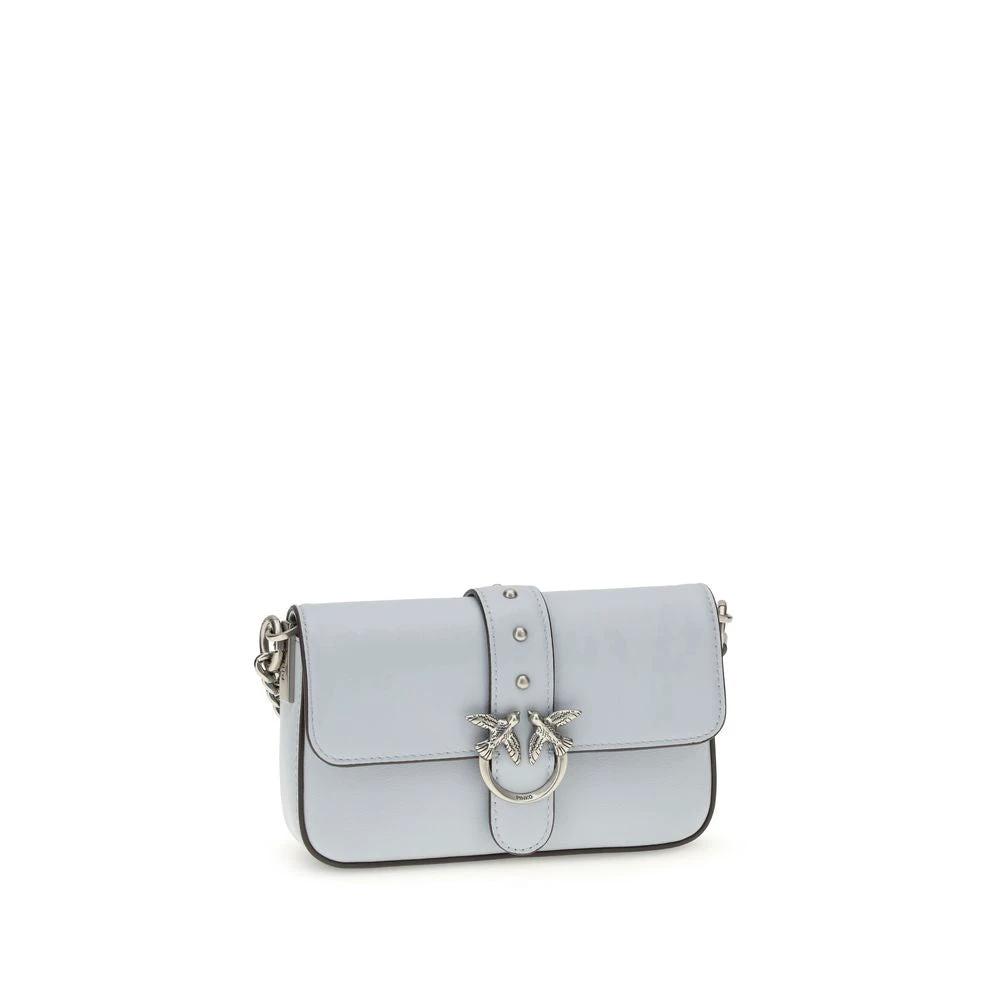 Sac bandoulière PINKO Bos Taurus en cuir de veau bleu