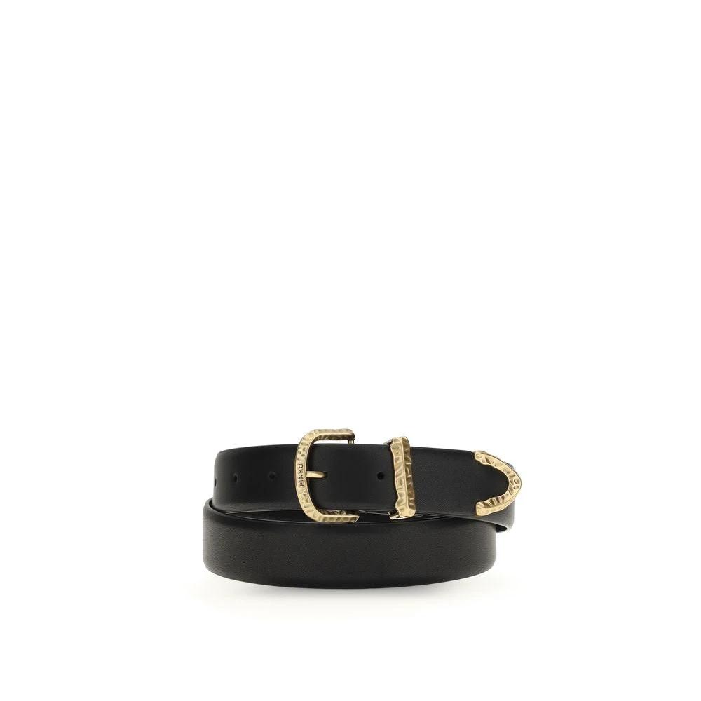 Ceinture PINKO Bos Taurus Regular en cuir de veau noir
