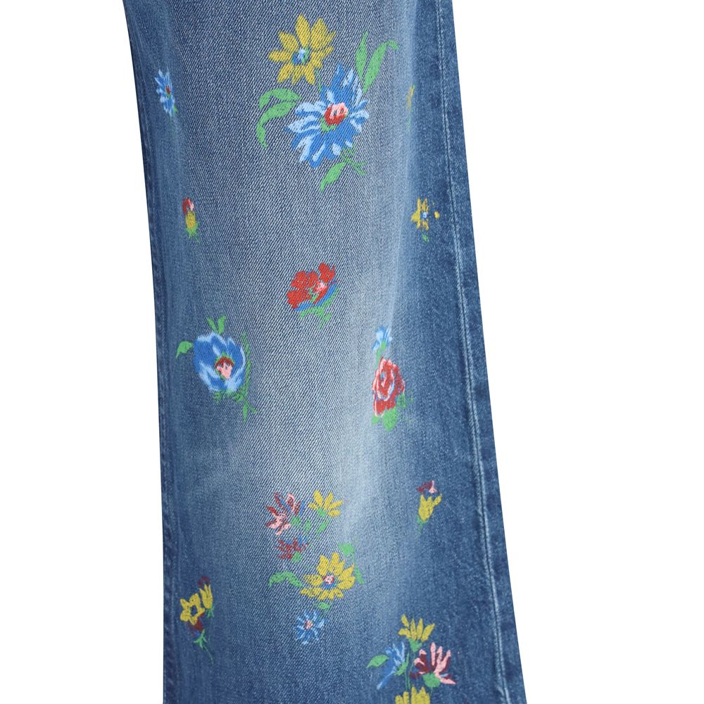 Jean taille haute en coton bleu denim Mother