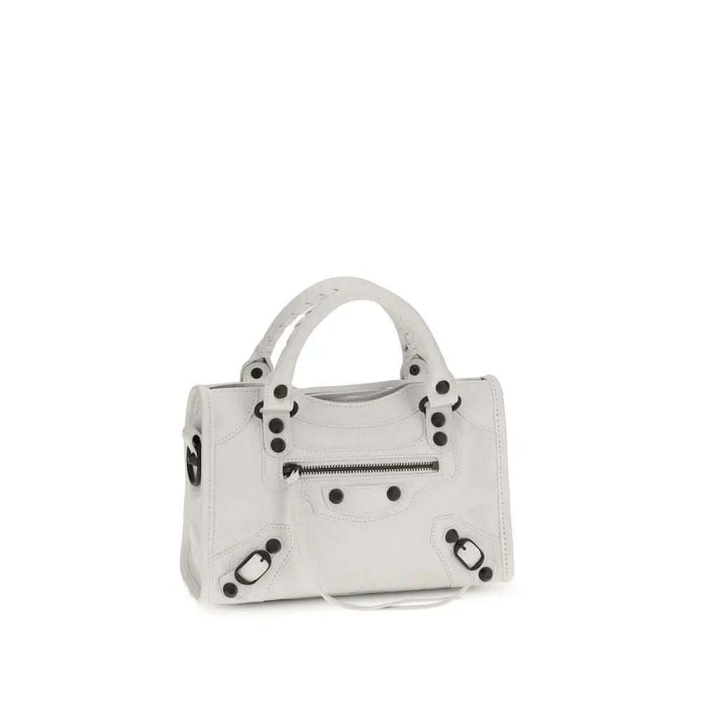 Balenciaga White Calf Leather Bos Taurus Handbag