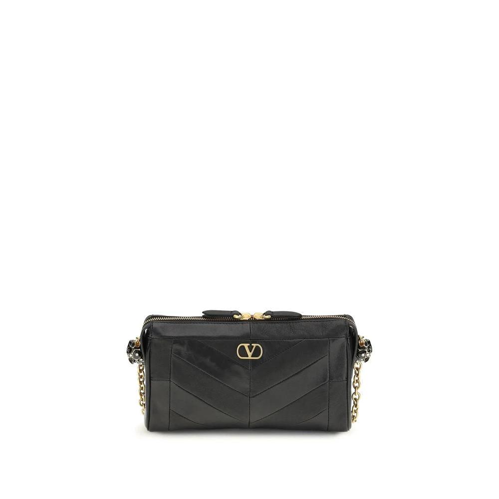 Sac bandoulière Valentino Garavani en agneau noir Ovis Aries