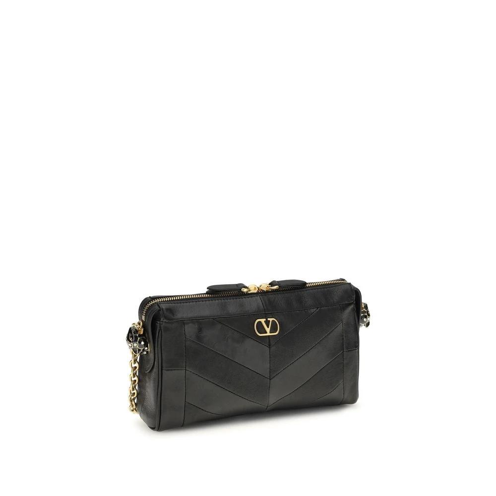 Sac bandoulière Valentino Garavani en agneau noir Ovis Aries