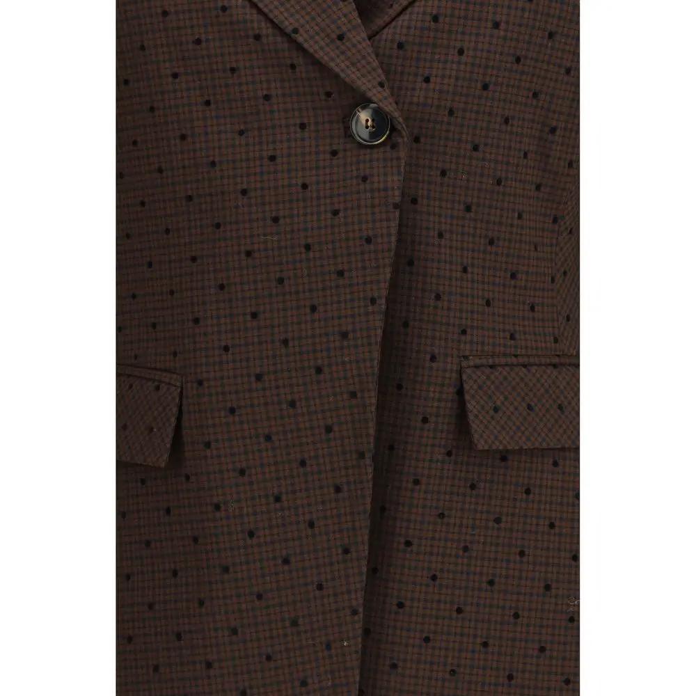 Blazer Ganni marron en polyester recyclé