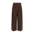 Pantalon décontracté en élasthanne marron Ganni