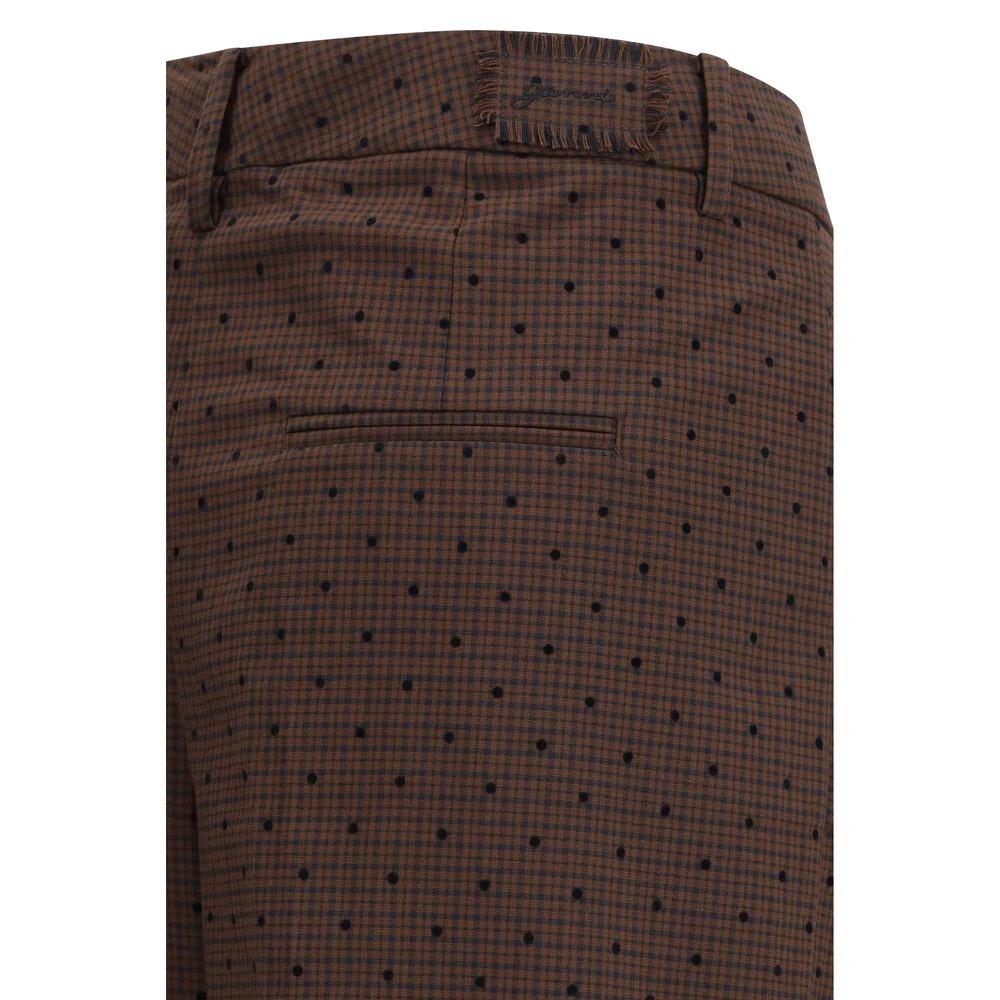 Pantalon décontracté en élasthanne marron Ganni