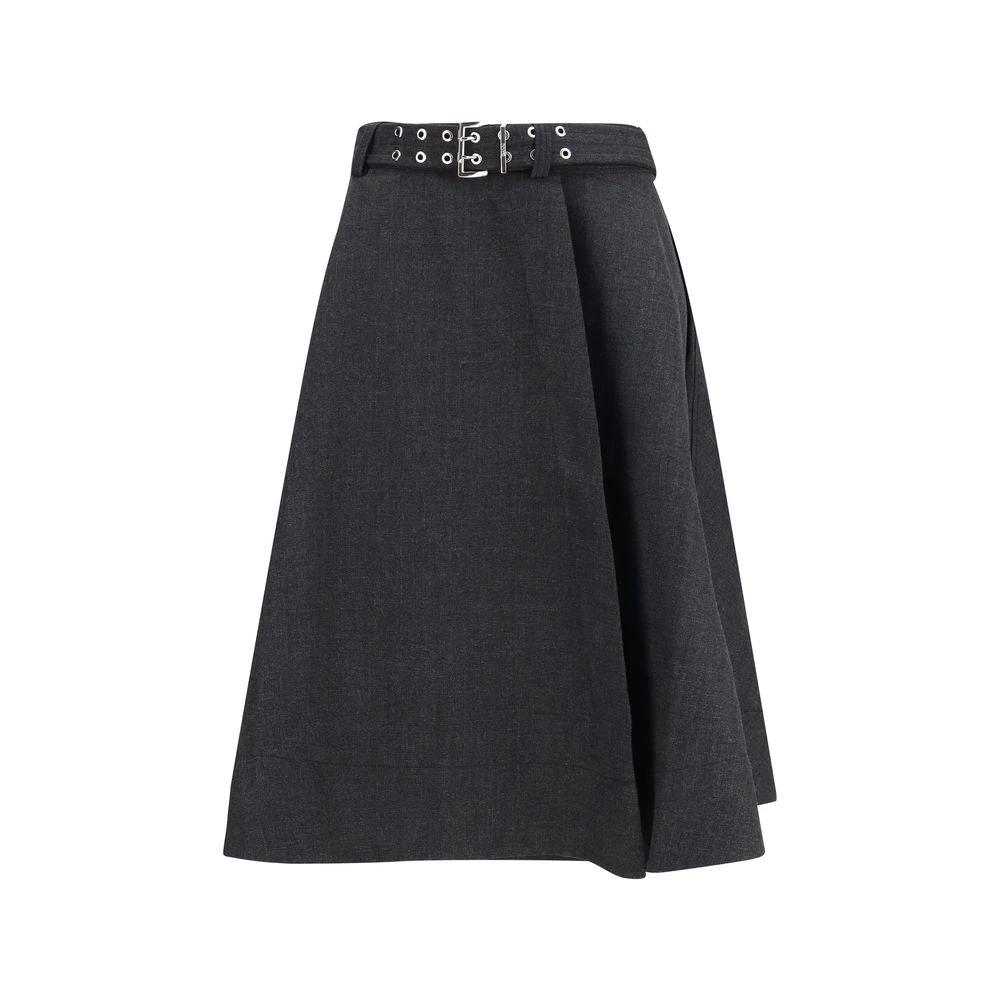 Jupe longue Ganni grise en polyester recyclé