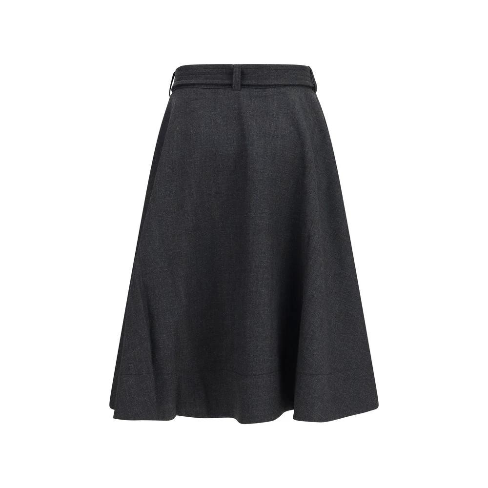 Jupe longue Ganni grise en polyester recyclé