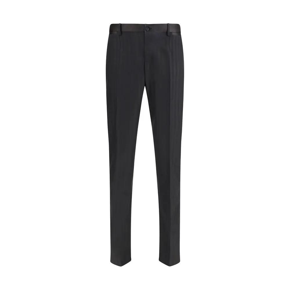 Dolce & Gabbana Black Wool Oves Aries Casual Pants