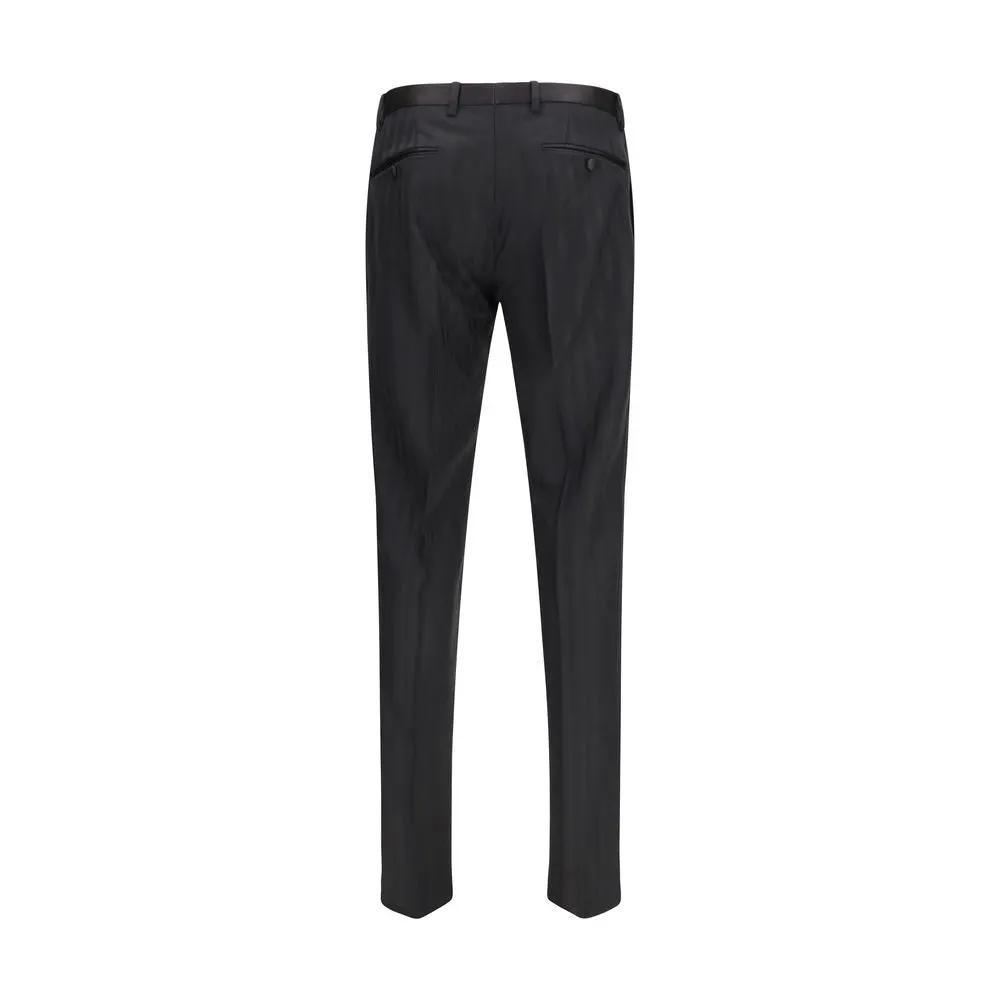 Dolce & Gabbana Black Wool Oves Aries Casual Pants