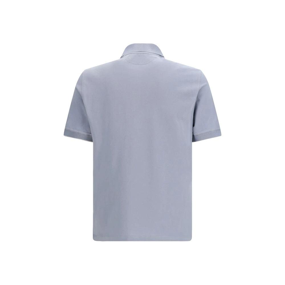 Brunello Cucinelli Blue Cotton Polo Shirt