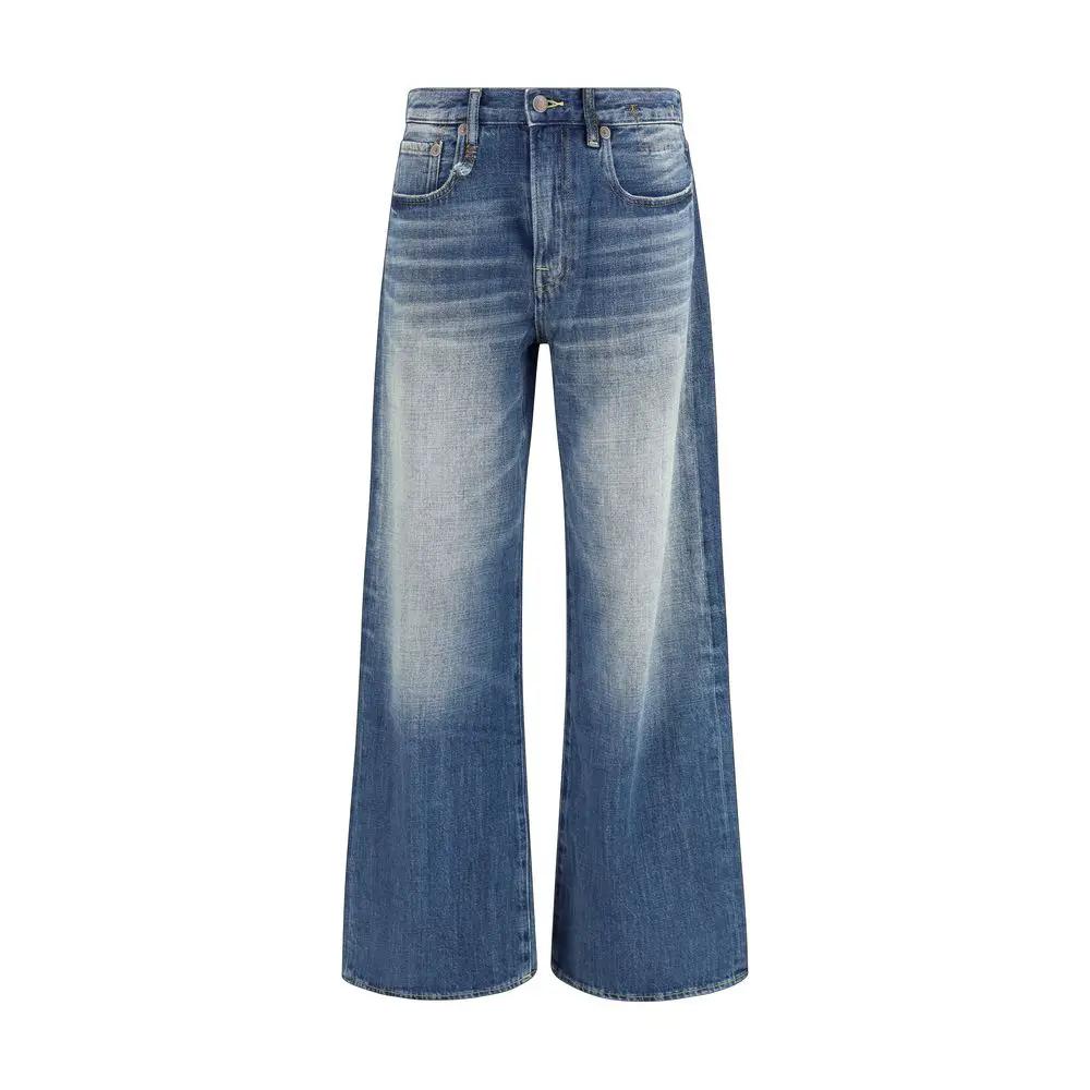 R13 Blue Cotton Relaxed Fit Jeans