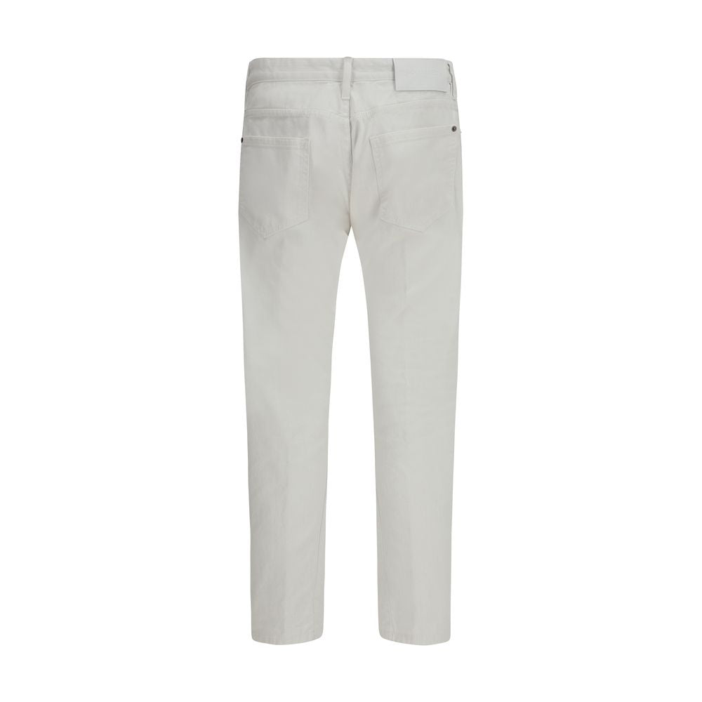 Dsquared² White Cotton Slim Fit Jeans